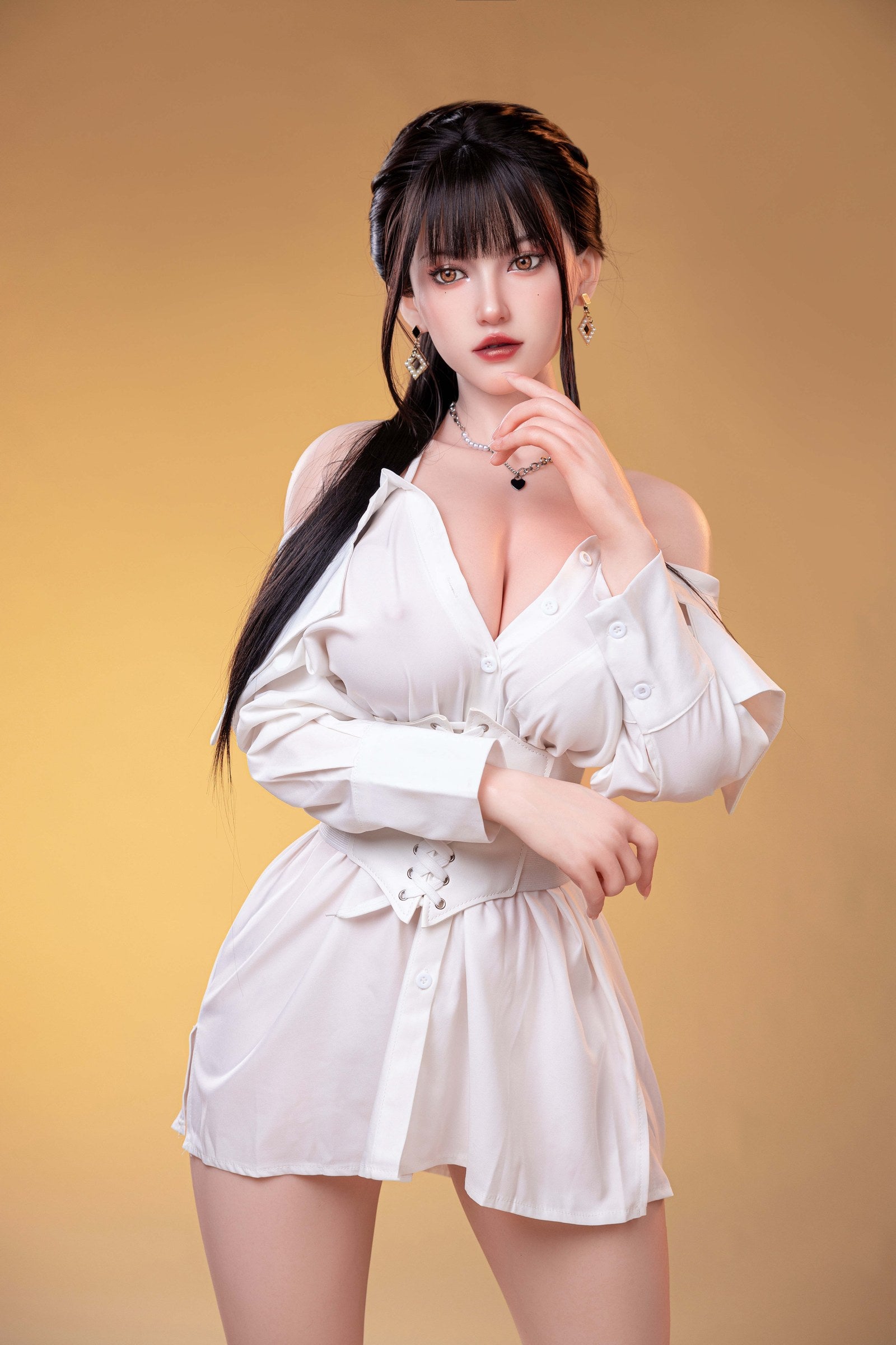 Delphine composed elegant realistic companion - intimate portrait with Companion technology